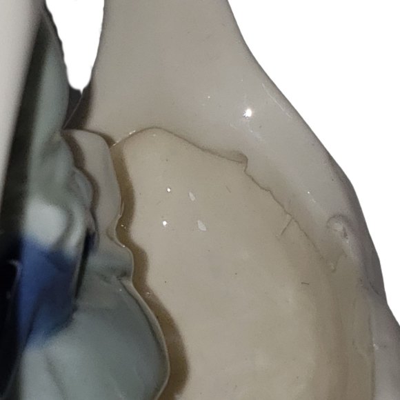 Graceful Vintage Japanese Blue and White Porcelain Lady Figurine Vase Edwardian - Picture 10 of 11